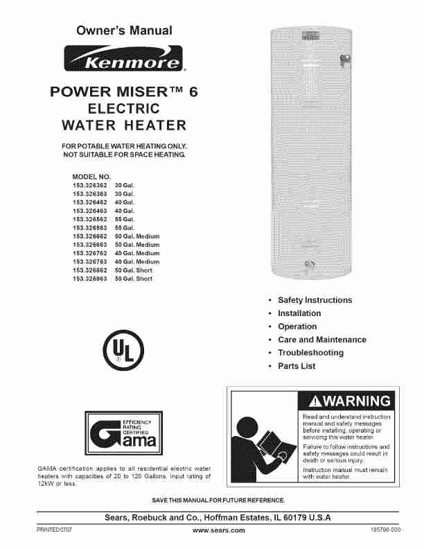 Kenmore Water Heater 326862 50 GAL-page_pdf
